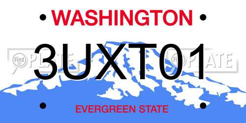 3UXT01 Washington License Plate