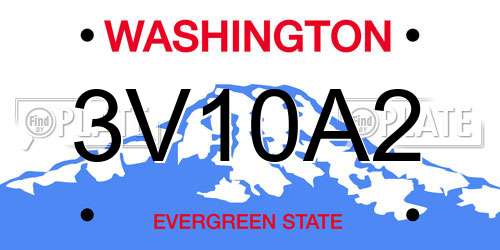 3V10A2 Washington License Plate