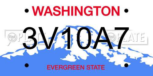 3V10A7 Washington License Plate