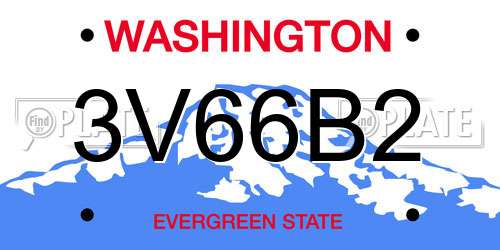 3V66B2 Washington License Plate