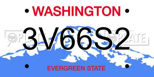 3V66S2 Washington License Plate