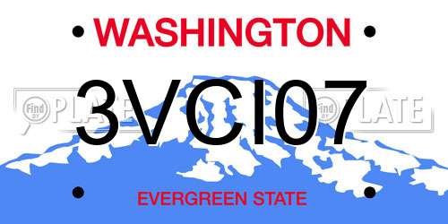 3VCI07 Washington License Plate