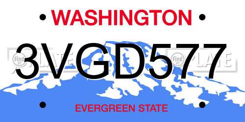 3VGD577 Washington License Plate