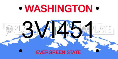3VI451 Washington License Plate