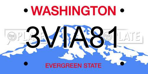3VIA81 Washington License Plate