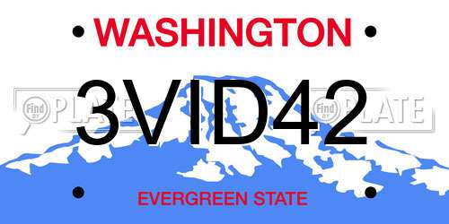 3VID42 Washington License Plate