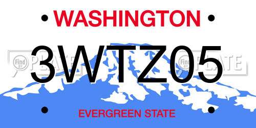 3WTZ05 Washington License Plate