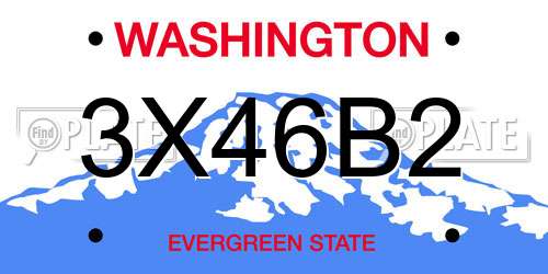 3X46B2 Washington License Plate
