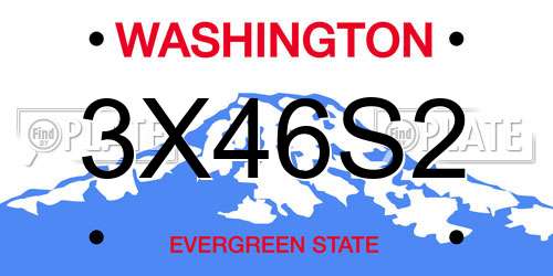 3X46S2 Washington License Plate