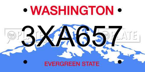 3XA657 Washington License Plate