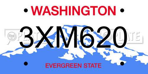 3XM620 Washington License Plate