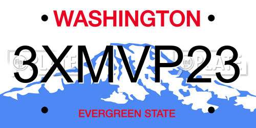 3XMVP23 Washington License Plate
