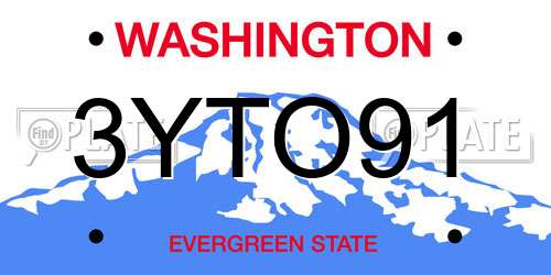 3YTO91 Washington License Plate