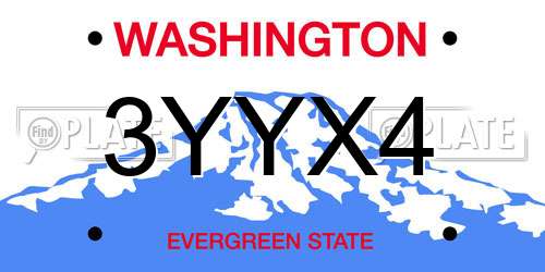 3YYX4 Washington License Plate