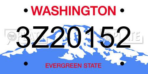 3Z20152 Washington License Plate