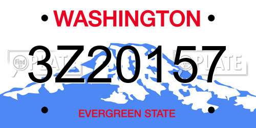 3Z20157 Washington License Plate