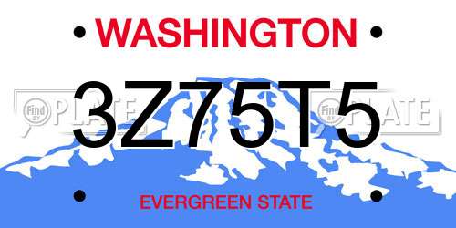3Z75T5 Washington License Plate