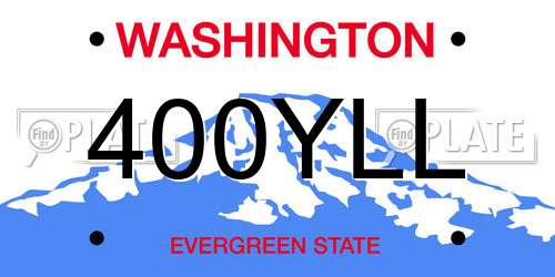 400YLL Washington License Plate