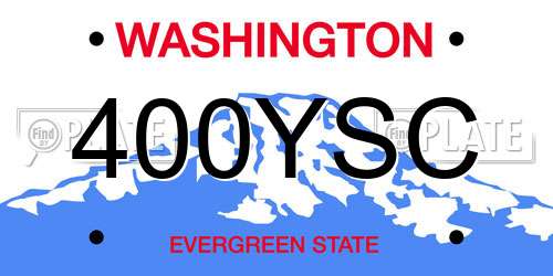 400YSC Washington License Plate
