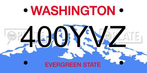 400YVZ Washington License Plate