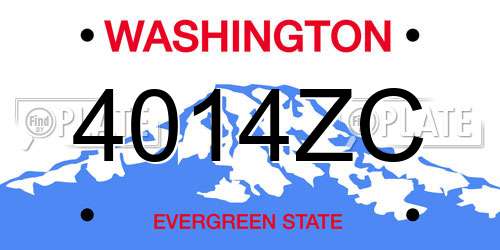 4014ZC Washington License Plate
