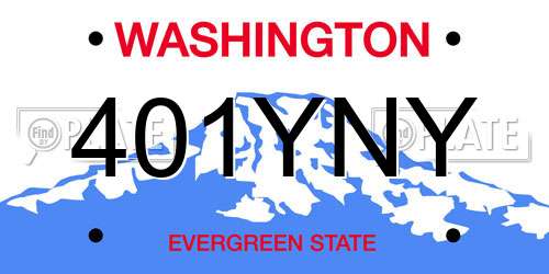 401YNY Washington License Plate