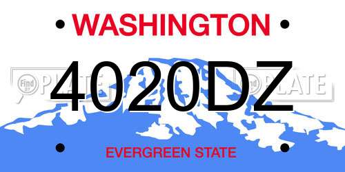 4020DZ Washington License Plate