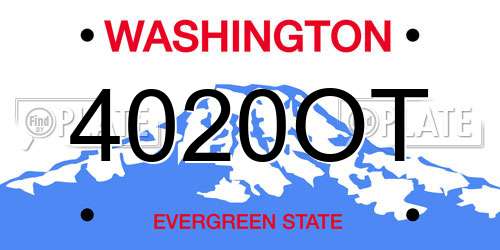 4020OT Washington License Plate