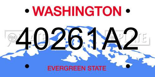 40261A2 Washington License Plate