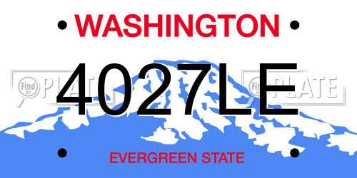 4027LE Washington License Plate