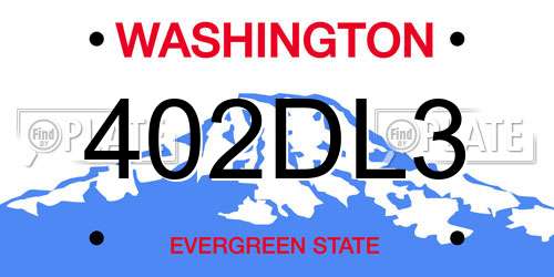 402DL3 Washington License Plate