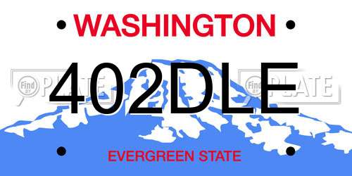 402DLE Washington License Plate
