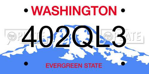 402QL3 Washington License Plate