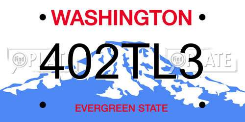402TL3 Washington License Plate