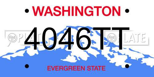 4046TT Washington License Plate