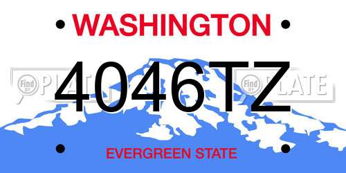 4046TZ Washington License Plate