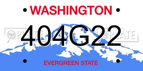 404G22 Washington License Plate