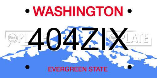 404ZIX Washington License Plate
