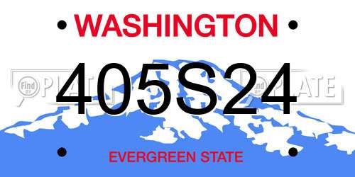 405S24 Washington License Plate