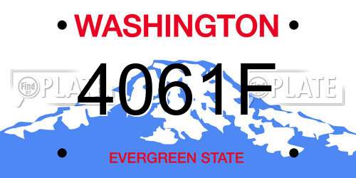 4061F Washington License Plate