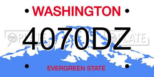 4070DZ Washington License Plate