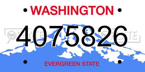 4075826 Washington License Plate