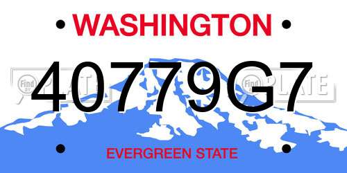 40779G7 Washington License Plate