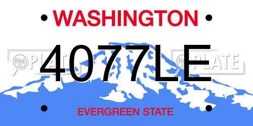 4077LE Washington License Plate