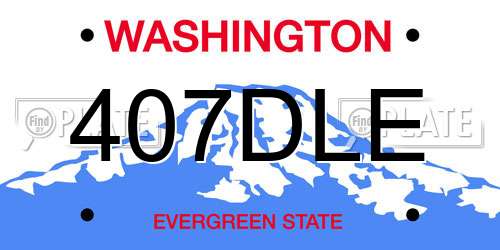 407DLE Washington License Plate