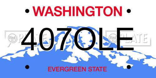 407OLE Washington License Plate
