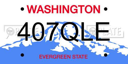 407QLE Washington License Plate