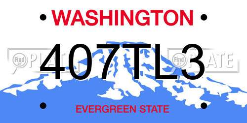 407TL3 Washington License Plate