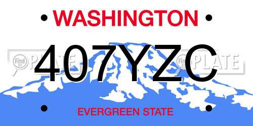 407YZC Washington License Plate