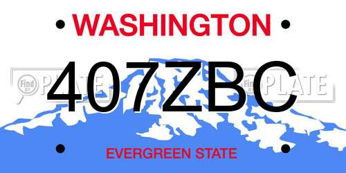 407ZBC Washington License Plate